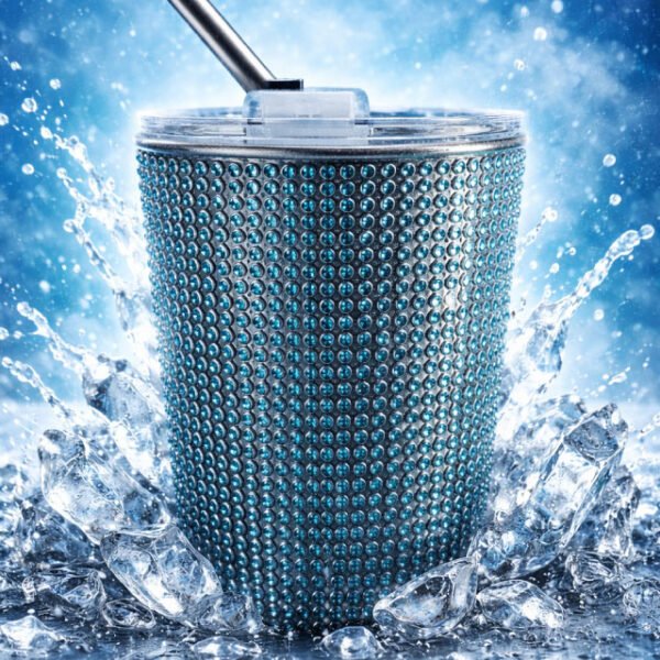 Blue Stainless Tumbler w Straw
