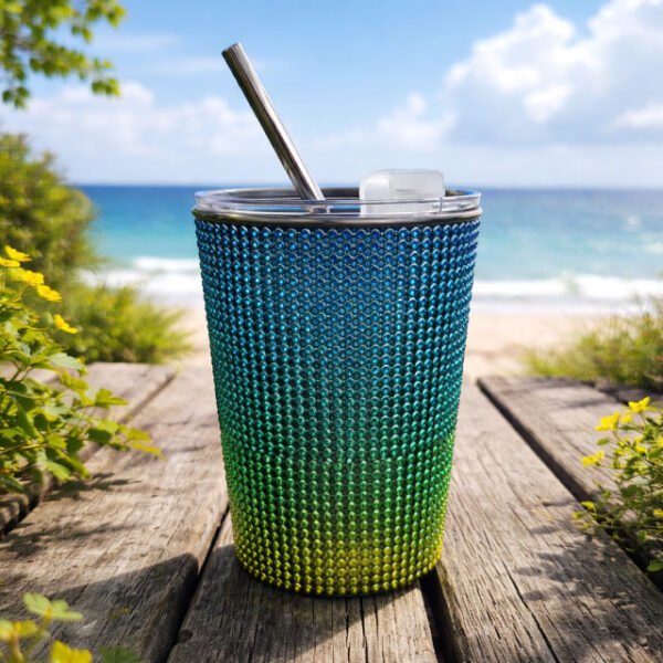 Ombre Stainless Tumbler w Straw
