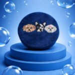 Blue Velvet Dog Travel Jewelry Case