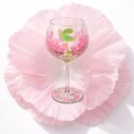 Red Floral Wine Glass