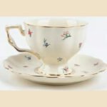 Rose French Vintage Ceramic Teacup & Saucer
